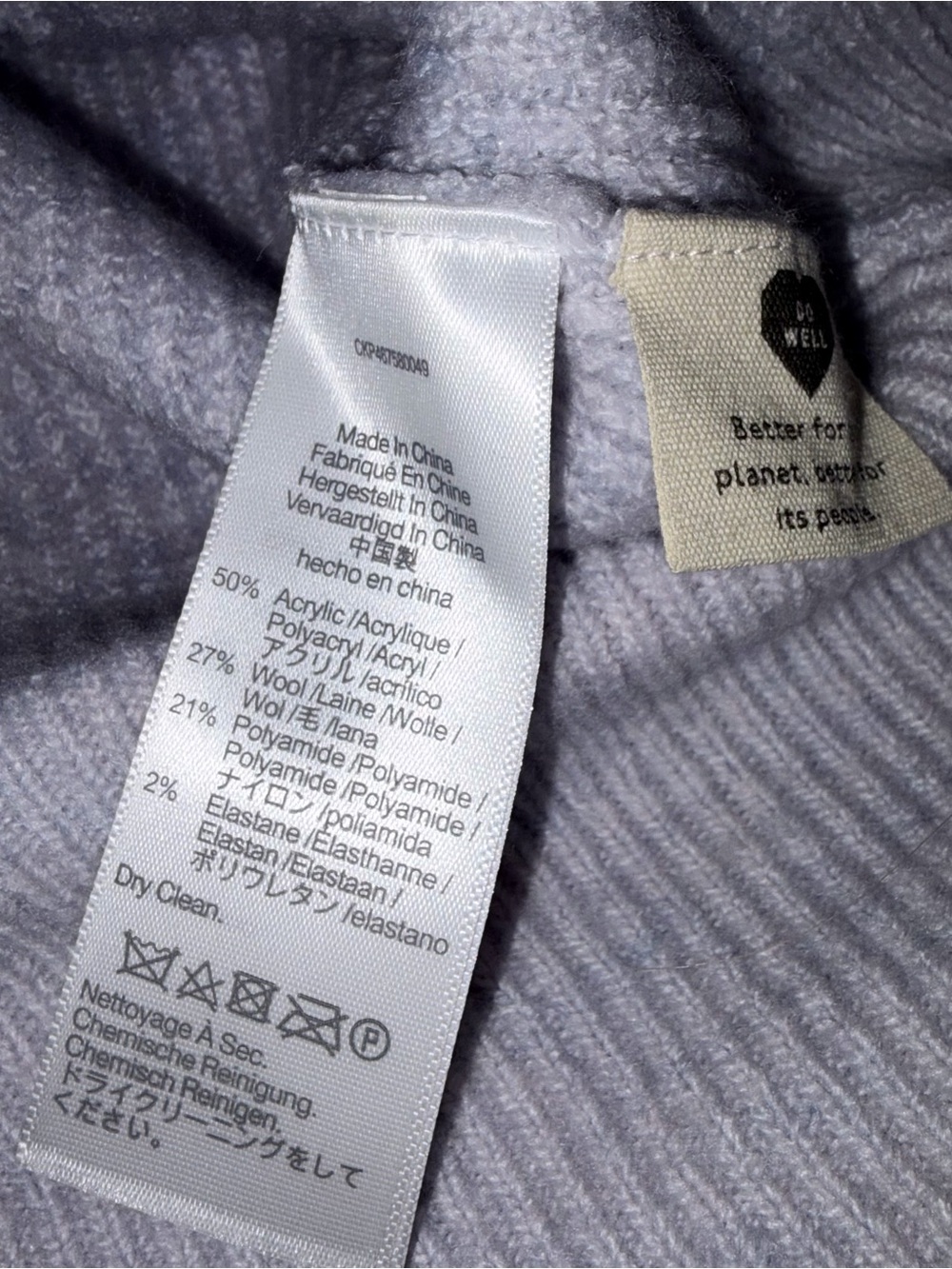 Madewell Melwood Square Neck Sweater Heather Hyacinth M - Picture 3 of 5
